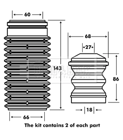 BORG & BECK porvédő készlet, lengéscsillapító - BPK7014 - TothCarparts
