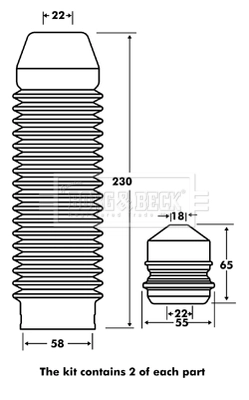 BORG & BECK porvédő készlet, lengéscsillapító - BPK7078 - TothCarparts