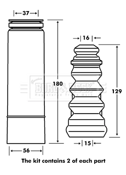 BORG & BECK porvédő készlet, lengéscsillapító - BPK7081 - TothCarparts