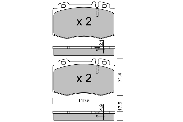 AISIN fékbetétkészlet, tárcsafék - BPMB-1006 - TothCarparts