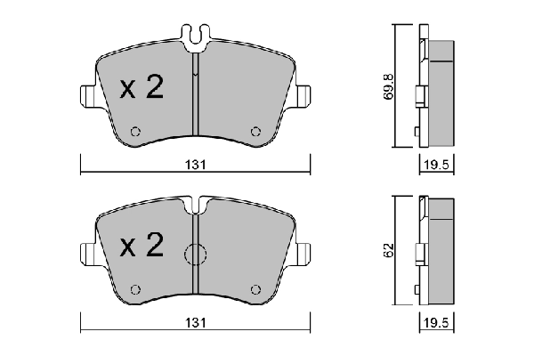 AISIN fékbetétkészlet, tárcsafék - BPMB-1007 - TothCarparts