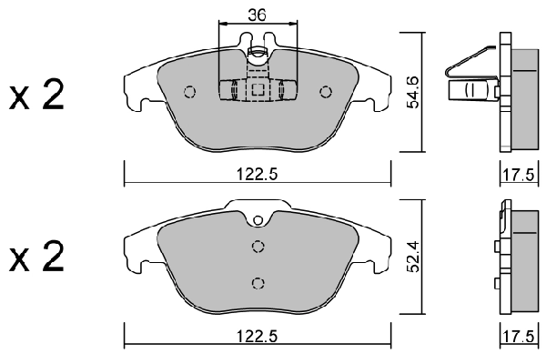 AISIN fékbetétkészlet, tárcsafék - BPMB-2002 - TothCarparts