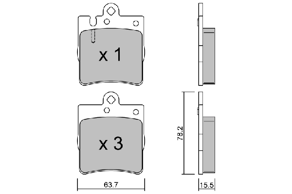 AISIN fékbetétkészlet, tárcsafék - BPMB-2003 - TothCarparts