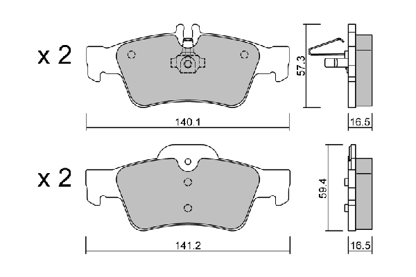 AISIN fékbetétkészlet, tárcsafék - BPMB-2004 - TothCarparts