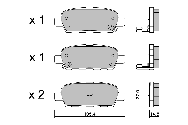 AISIN fékbetétkészlet, tárcsafék - BPNI-2001 - TothCarparts