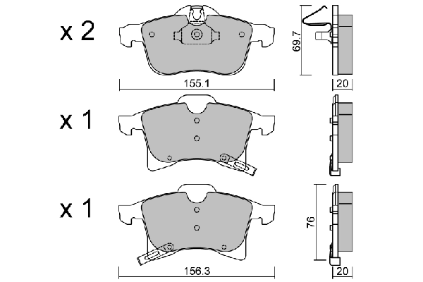 AISIN fékbetétkészlet, tárcsafék - BPOP-1002 - TothCarparts