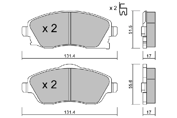 AISIN fékbetétkészlet, tárcsafék - BPOP-1005 - TothCarparts