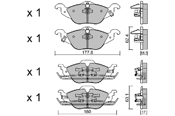 AISIN fékbetétkészlet, tárcsafék - BPOP-1006 - TothCarparts