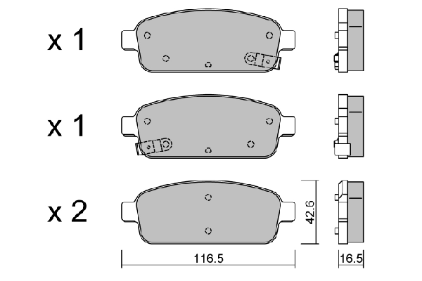 AISIN fékbetétkészlet, tárcsafék - BPOP-2006 - TothCarparts