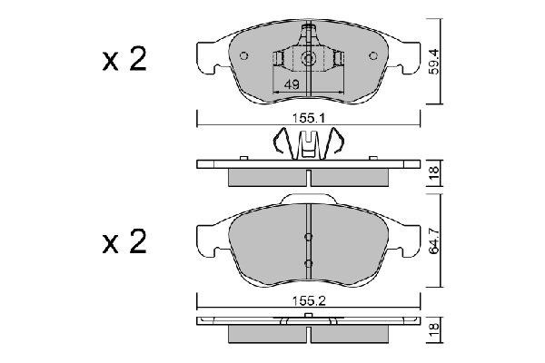 AISIN fékbetétkészlet, tárcsafék - BPRE-1006 - TothCarparts