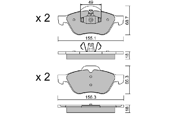 AISIN fékbetétkészlet, tárcsafék - BPRE-1016 - TothCarparts