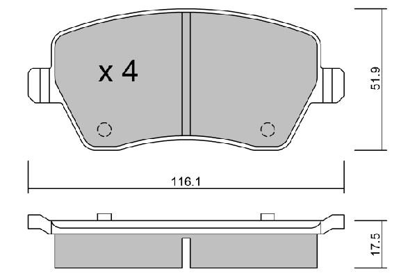 AISIN fékbetétkészlet, tárcsafék - BPRE-1901 - TothCarparts