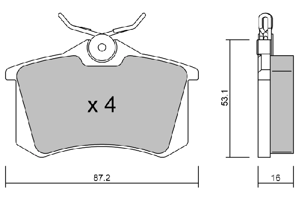 AISIN fékbetétkészlet, tárcsafék - BPRE-2001 - TothCarparts