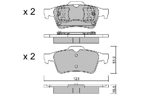 AISIN fékbetétkészlet, tárcsafék - BPRE-2003 - TothCarparts
