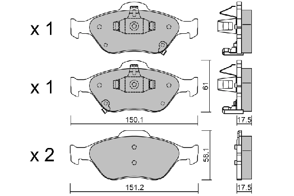 AISIN fékbetétkészlet, tárcsafék - BPTO-1002 - TothCarparts