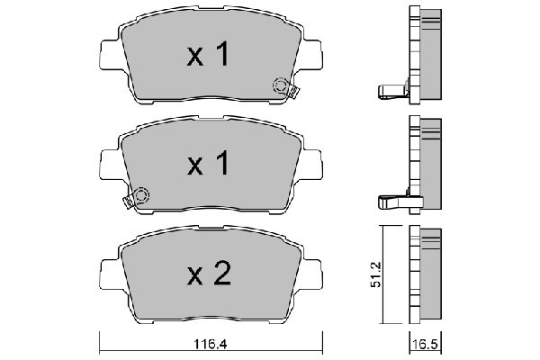 AISIN fékbetétkészlet, tárcsafék - BPTO-1004 - TothCarparts