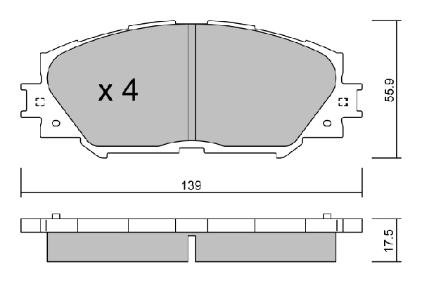 AISIN fékbetétkészlet, tárcsafék - BPTO-1007 - TothCarparts