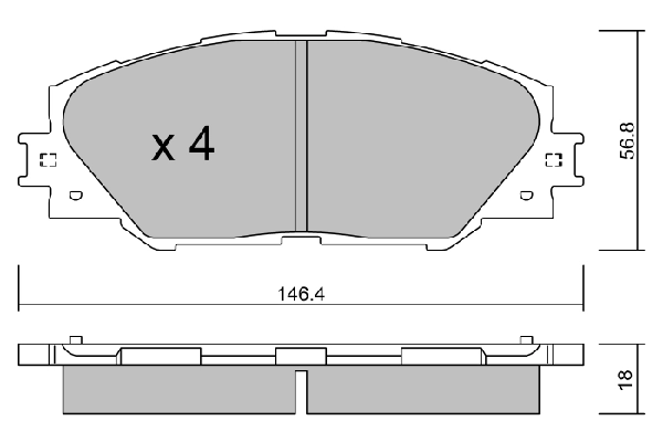 AISIN fékbetétkészlet, tárcsafék - BPTO-1011 - TothCarparts