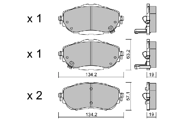 AISIN fékbetétkészlet, tárcsafék - BPTO-1020 - TothCarparts