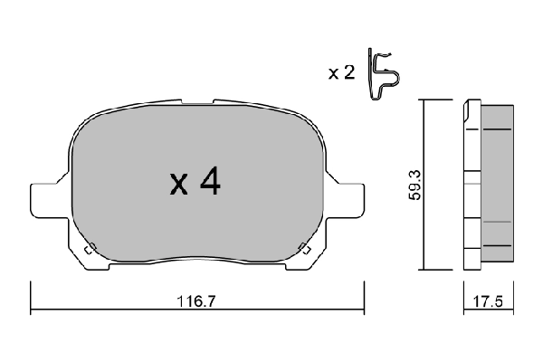 AISIN fékbetétkészlet, tárcsafék - BPTO-1925 - TothCarparts