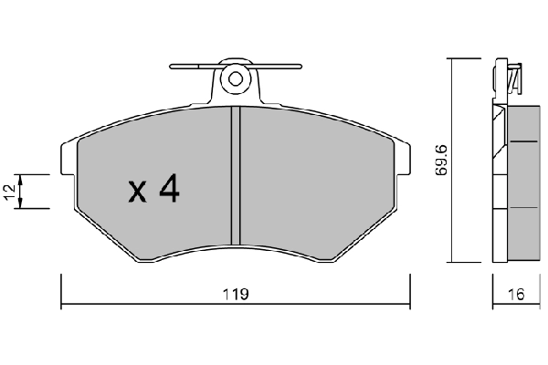 AISIN fékbetétkészlet, tárcsafék - BPVW-1002 - TothCarparts