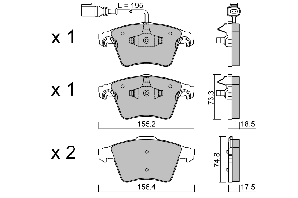 AISIN fékbetétkészlet, tárcsafék - BPVW-1004 - TothCarparts