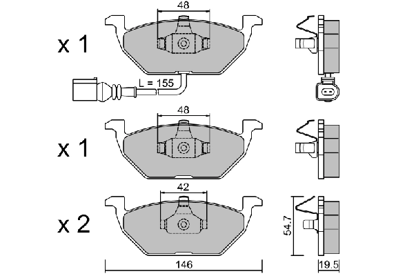 AISIN fékbetétkészlet, tárcsafék - BPVW-1009 - TothCarparts
