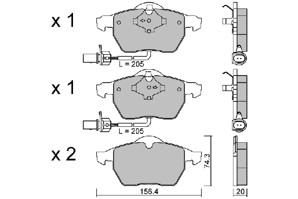 AISIN fékbetétkészlet, tárcsafék - BPVW-1010 - TothCarparts