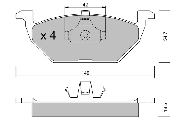 AISIN fékbetétkészlet, tárcsafék - BPVW-1012 - TothCarparts