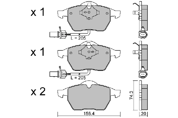 AISIN fékbetétkészlet, tárcsafék - BPVW-1014 - TothCarparts
