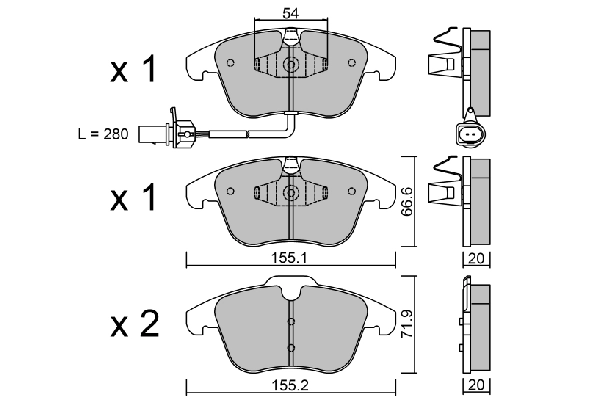 AISIN fékbetétkészlet, tárcsafék - BPVW-1021 - TothCarparts