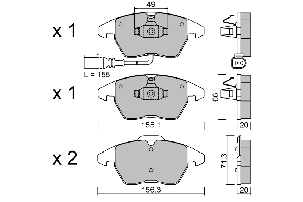 AISIN fékbetétkészlet, tárcsafék - BPVW-1022 - TothCarparts