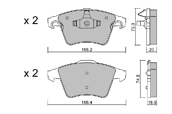 AISIN fékbetétkészlet, tárcsafék - BPVW-1032 - TothCarparts