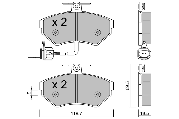 AISIN fékbetétkészlet, tárcsafék - BPVW-1033 - TothCarparts