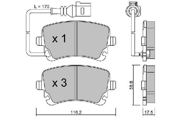 AISIN fékbetétkészlet, tárcsafék - BPVW-2002 - TothCarparts