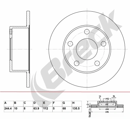 BRECK féktárcsa - BR 004 SA100 - TothCarparts