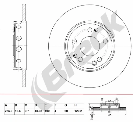 BRECK féktárcsa - BR 010 SA100 - TothCarparts