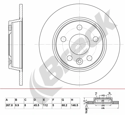 BRECK féktárcsa - BR 014 SA100 - TothCarparts