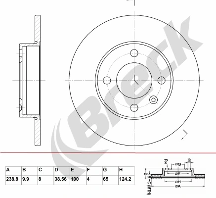 BRECK féktárcsa - BR 018 SA100 - TothCarparts