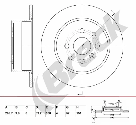 BRECK féktárcsa - BR 019 SA100 - TothCarparts