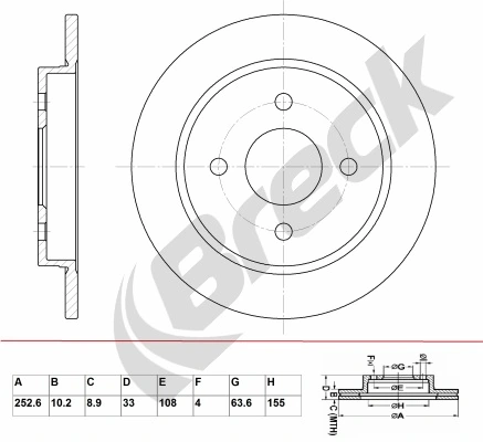 BRECK féktárcsa - BR 020 SA100 - TothCarparts