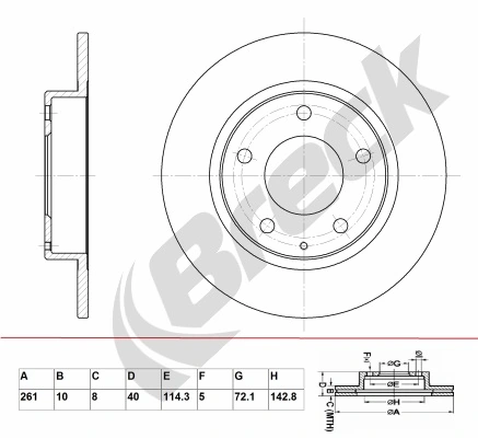 BRECK féktárcsa - BR 022 SA100 - TothCarparts