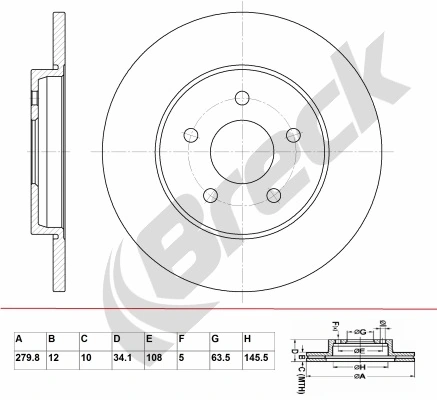 BRECK féktárcsa - BR 025 SA100 - TothCarparts