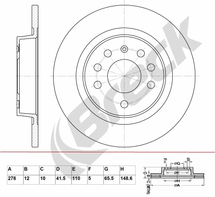 BRECK féktárcsa - BR 027 SA100 - TothCarparts