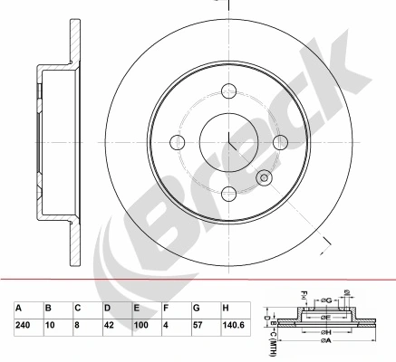 BRECK féktárcsa - BR 028 SA100 - TothCarparts