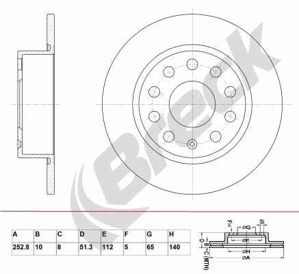 BRECK féktárcsa - BR 029 SA100 - TothCarparts
