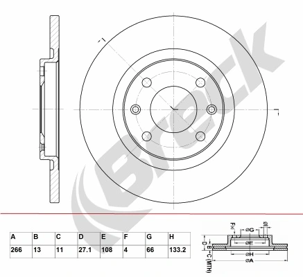 BRECK féktárcsa - BR 031 SA100 - TothCarparts