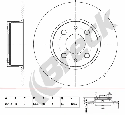 BRECK féktárcsa - BR 033 SA100 - TothCarparts
