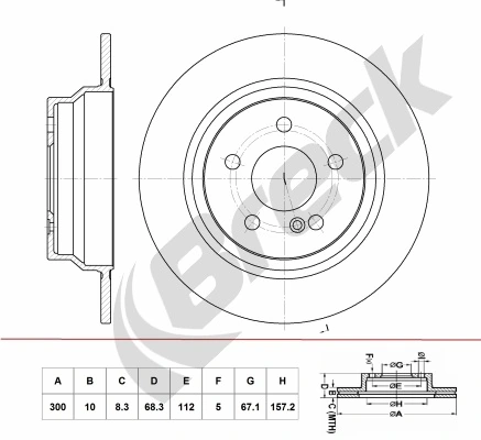 BRECK féktárcsa - BR 056 SA100 - TothCarparts