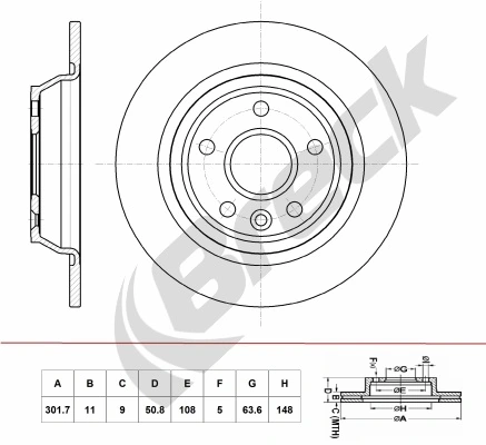 BRECK féktárcsa - BR 059 SA100 - TothCarparts